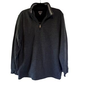 Arrow USA 1851 Mens Quarter Zip Pullover Sweater Gray Large Long Sleeve